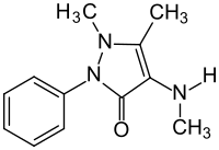 Strukturformel von 4-Methylaminophenazon