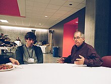 Adam D'Angelo and Steven Levy in 2011.jpg