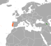 Location map for Armenia and Portugal.