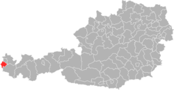 okres Feldkirch na mapě Rakouska