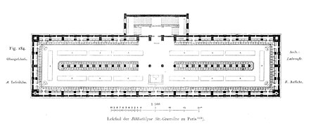 Plano de la planta principal (sala de lectura)