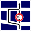 Detour for vehicle having overall height exceeding specified height