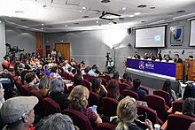 Conference in Brasilia, Brazil, receives experts to debate issues related to libraries and changes planned for the future Congressos. Seminarios. Palestras (46444427725).jpg