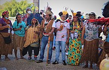 Photographie d'une manifestation d'amérindien