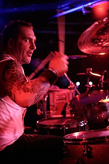 Dave Raun drumming for Lagwagon on October 16, 2012 at Middle East Club, Cambridge, MA.