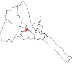 Map of Asmara in Eritrea