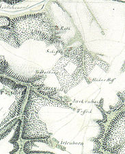 Wassack auf einer Karte aus dem frühen 19. Jahrhundert