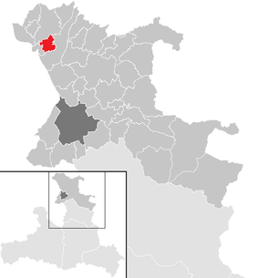 Lage der Gemeinde Göming im Bezirk Salzburg-Umgebung (anklickbare Karte)
