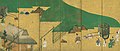 Scene dal Genji Monogatari, paravento, inchiostro e pigmenti su foglia d'oro, di Tawaraya Sōtatsu, secolo XVI