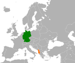 Lage von Deutschland und Albanien