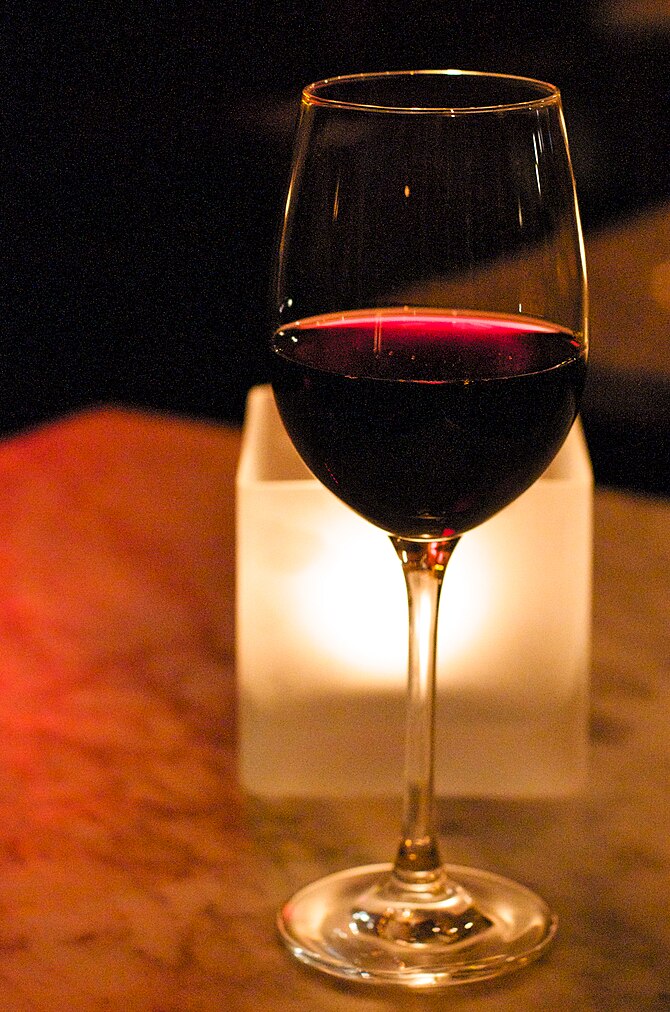A glass of Malbec wine