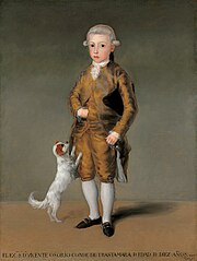 Goya's portrait of Vicente Isabel Osorio de Moscoso, conde de Trastámara, 1786–87, at 9 or 10 years old. Museum of Fine Arts, Houston