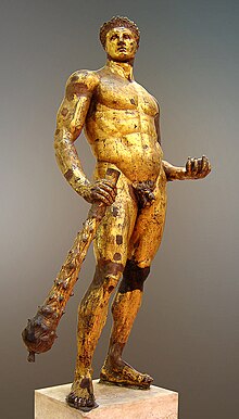 Estatua de Bronce d'Hercules d'o S II A.C trobato en Forum Boarium y que ye en o Museu Capitolín