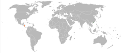 Карта с указанием местоположения Гонконга и Никарагуа