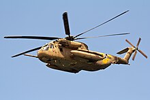 A CH-53-2000 Yas'ur (S-65C-3) of the Israeli Air Force during Israel's 65th Independence Day flypast in 2013 IndFlypast 160413 Yasur.jpg