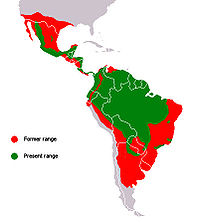 ruĝe: originala teritorio, verde: nuntempa teritorio