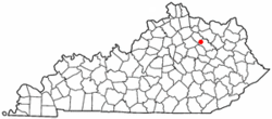 Location of Sharpsburg, Kentucky