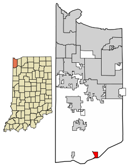 Location of Shelby in Lake County, Indiana.