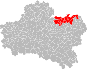 Lage der CC des Quatre Vallées im Département Loiret