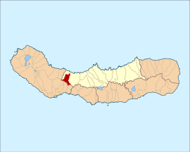 Location of the parish within the island of São Miguel