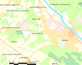 Mapa obce Saint-Marcel