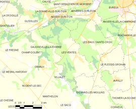 Mapa obce Les Ventes