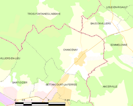Mapa obce Chancenay