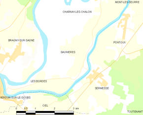 Poziția localității Saunières