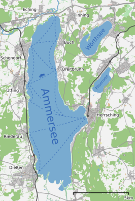 Kaart van Ammersee