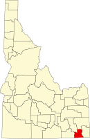フランクリン郡の位置を示したアイダホ州の地図