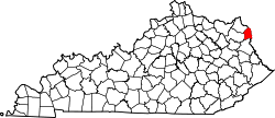 map of Kentucky highlighting Boyd County