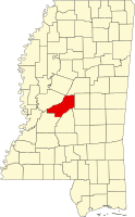 Map of Mississippi highlighting Madison County Map of Mississippi highlighting Madison County.svg