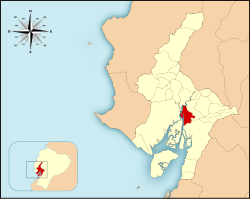 Location o Durán Canton in Guayas Province