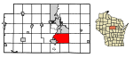 Location of Kronenwetter in Marathon County, Wisconsin.