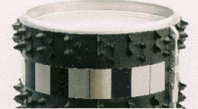 The wheel affected by the Wheel Abrasion Experiment. Mars Pathfinder Wheel Abrasion Experiment.gif