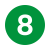 The number 8 on a green circle