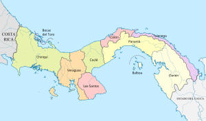 Provincias existentes en el istmo de Panamá entre 1860-1870.
