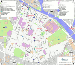 Kaart van 5e arrondissement