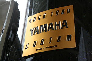 Close up of Yamaha Rock tour Custom badge.