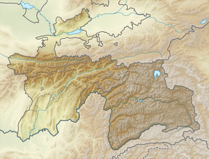 Rogunin padon sijainti Tadžikistanissa