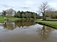 La retenue du ruisseau de Méouse au niveau de la RD 24.