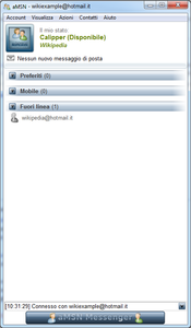 aMSN 0.98.3 in esecuzione su windows 7