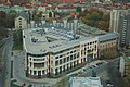 Aerial view of the Senator office complex, with the Bank Polski building remains on the right