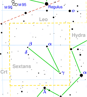 Карта на съзвездието Секстант‎