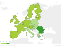 Share of women employed as ICT specialists (EU, 2016).svg