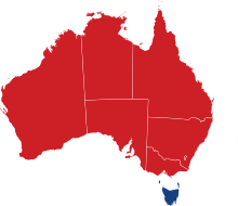 Map showing the jurisdictions of Australia and their governing political parties as of March 2023.
.mw-parser-output .legend{page-break-inside:avoid;break-inside:avoid-column}.mw-parser-output .legend-color{display:inline-block;min-width:1.25em;height:1.25em;line-height:1.25;margin:1px 0;text-align:center;border:1px solid black;background-color:transparent;color:black}.mw-parser-output .legend-text{}
Labor
Liberal States of Australia (governing political parties).svg
