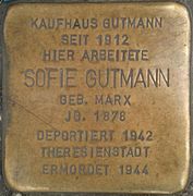 Stolperstein für Sofie Gutmann, geb. Marx