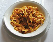 Tagliatelle with ragu Tagliatelle al ragu (image modified).jpg