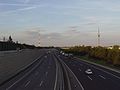 The M0 highway in the northern part of Diósd. On the right the new "Országzászlo" ("Country flag") is visible.