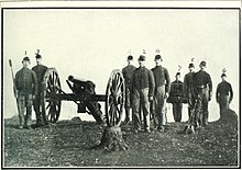 "A gun and gunners that repulsed Pickett's Charge" (from The Photographic History of the Civil War). This was Andrew Cowan's 1st New York Artillery Battery. The photographic history of the Civil War - thousands of scenes photographed 1861-65, with text by many special authorities (1911) (14576199329).jpg